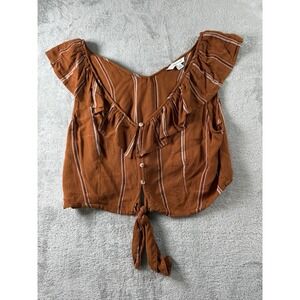 American Eagle Cropped Knit Tank- Size L -  NWT Concert, Boho, Ruffle sleeve.